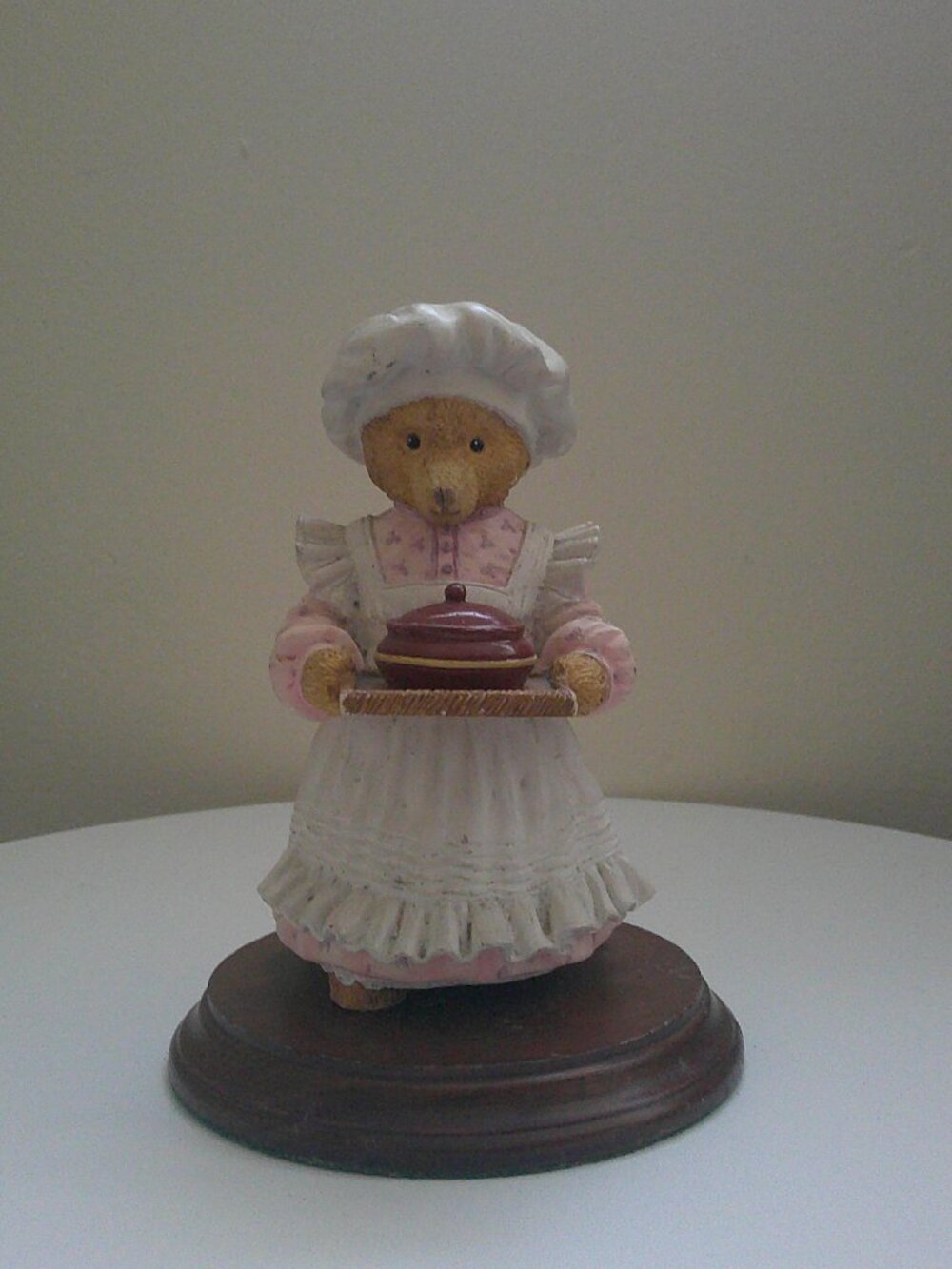 🧁 Vintage Cottage-core Teddy Bear Baker Figurine🍰